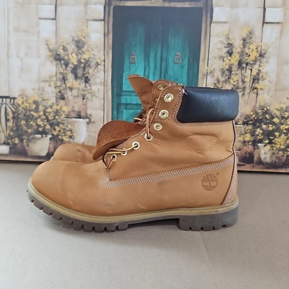 Timberland Men's Premium Waterproof Boot Rust Nubuck Medium Brown Size 13